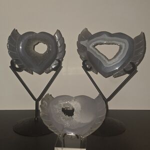 Heart-Shaped Geode Display Set